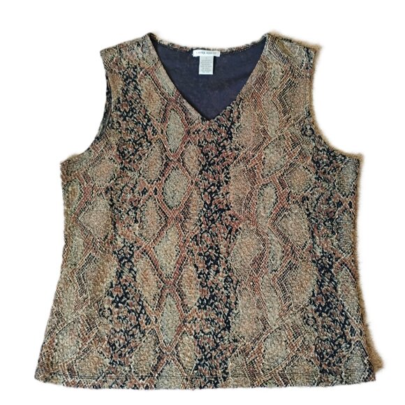 Laura Ashley Woman's Sleeveless V-neck Blouse Large - Picture 8 of 11